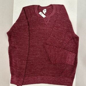 GAP Mens Sz XXL Red Raglan Long Sleeve Waffle Pullover Lumberjack Sweater Shirt